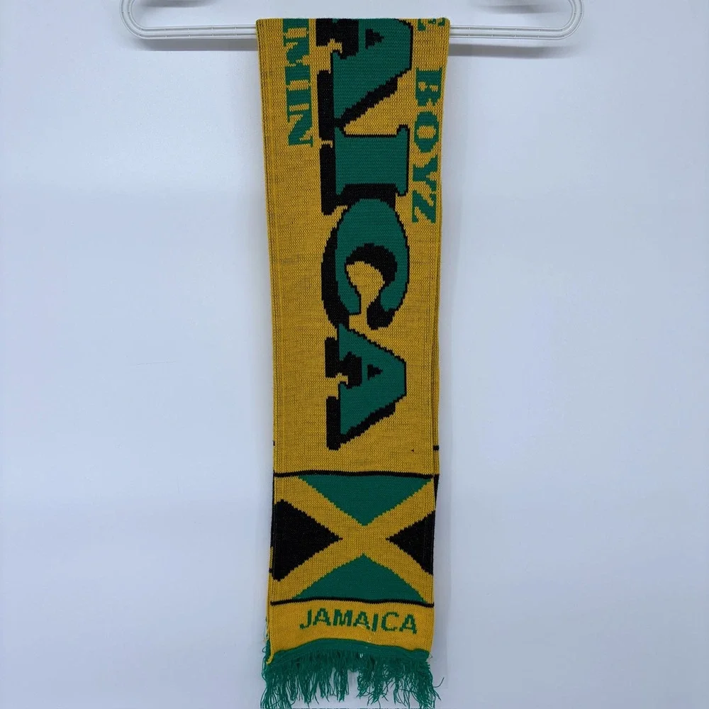 Jamaica Soccer‎ Scarf Yellow Green National Team Futbol Fringe 52 Inches